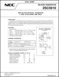 datasheet for 2SC5010-T1/-T2 by NEC Electronics Inc.