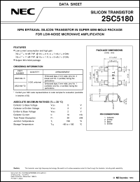 datasheet for 2SC5180-T1 by NEC Electronics Inc.