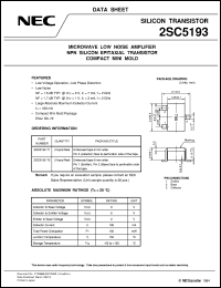 datasheet for 2SC5193 by NEC Electronics Inc.