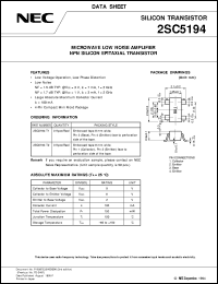 datasheet for 2SC5194 by NEC Electronics Inc.