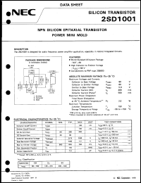 datasheet for 2SD1001 by NEC Electronics Inc.