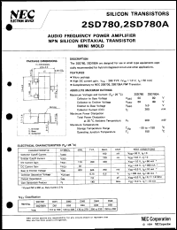 datasheet for 2SD780-L by NEC Electronics Inc.