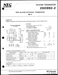 datasheet for 2SD992 by NEC Electronics Inc.