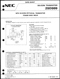 datasheet for 2SD999-T1 by NEC Electronics Inc.