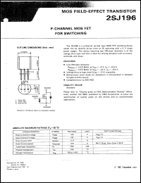 datasheet for 2SJ196 by NEC Electronics Inc.