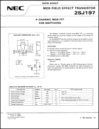 datasheet for 2SJ197 by NEC Electronics Inc.