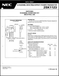 datasheet for 2SK1123 by NEC Electronics Inc.