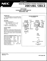 datasheet for 2SK1284 by NEC Electronics Inc.