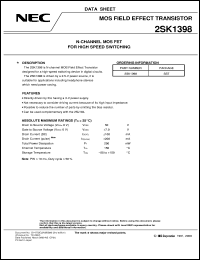 datasheet for 2SK1398 by NEC Electronics Inc.
