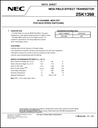 datasheet for 2SK1398-T by NEC Electronics Inc.