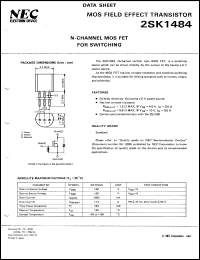 datasheet for 2SK1484 by NEC Electronics Inc.