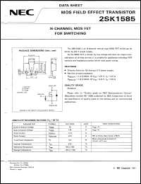 datasheet for 2SK1585 by NEC Electronics Inc.