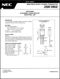 datasheet for 2SK1852 by NEC Electronics Inc.