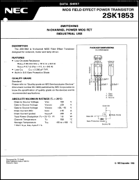 datasheet for 2SK1853 by NEC Electronics Inc.