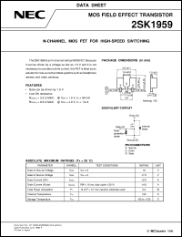 datasheet for 2SK1959 by NEC Electronics Inc.