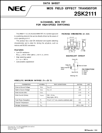 datasheet for 2SK2111 by NEC Electronics Inc.