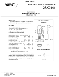 datasheet for 2SK2141 by NEC Electronics Inc.