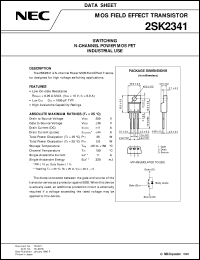 datasheet for 2SK2341 by NEC Electronics Inc.