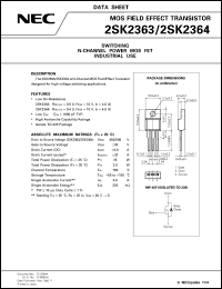 datasheet for 2SK2364 by NEC Electronics Inc.