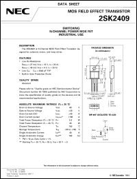 datasheet for 2SK2409 by NEC Electronics Inc.