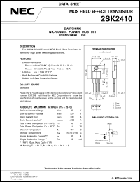 datasheet for 2SK2410 by NEC Electronics Inc.