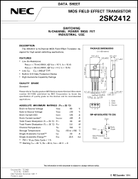 datasheet for 2SK2412 by NEC Electronics Inc.