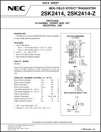 datasheet for 2SK2414-Z by NEC Electronics Inc.