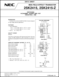 datasheet for 2SK2415 by NEC Electronics Inc.