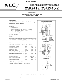 datasheet for 2SK2415-Z by NEC Electronics Inc.