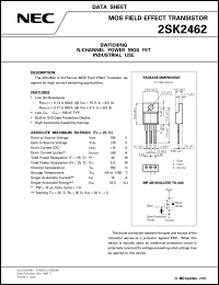 datasheet for 2SK2462 by NEC Electronics Inc.