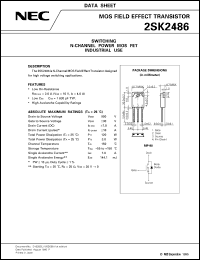 datasheet for 2SK2486 by NEC Electronics Inc.