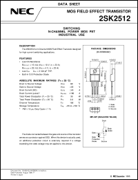 datasheet for 2SK2512 by NEC Electronics Inc.