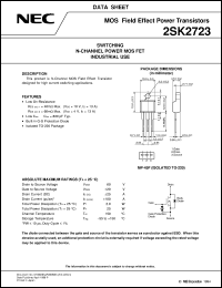 datasheet for 2SK2723 by NEC Electronics Inc.