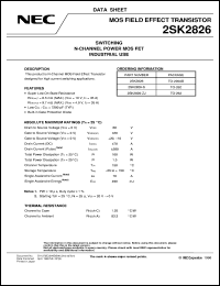 datasheet for 2SK2826-S by NEC Electronics Inc.