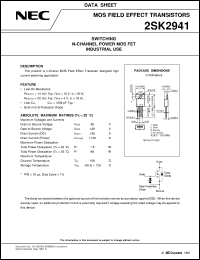 datasheet for 2SK2941-ZJ-E1(JM) by NEC Electronics Inc.