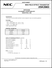 datasheet for 2SK2983-S by NEC Electronics Inc.