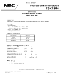 datasheet for 2SK2984 by NEC Electronics Inc.