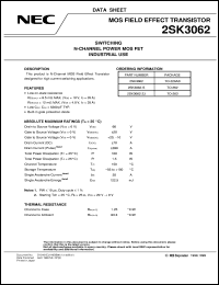 datasheet for 2SK3062 by NEC Electronics Inc.