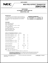 datasheet for 2SK3108 by NEC Electronics Inc.