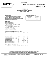 datasheet for 2SK3109-S by NEC Electronics Inc.