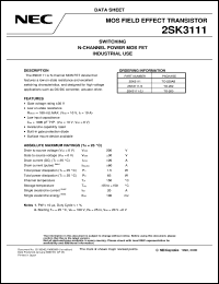 datasheet for 2SK3111 by NEC Electronics Inc.