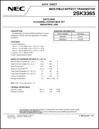 datasheet for 2SK3365 by NEC Electronics Inc.