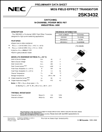 datasheet for 2SK3432-Z by NEC Electronics Inc.