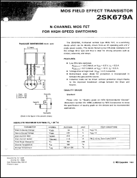 datasheet for 2SK679A by NEC Electronics Inc.