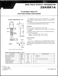 datasheet for 2SK681A by NEC Electronics Inc.