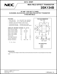 datasheet for 3SK134B by NEC Electronics Inc.