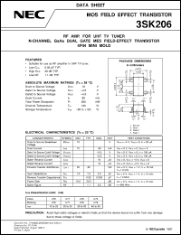 datasheet for 3SK206 by NEC Electronics Inc.