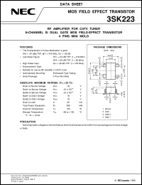 datasheet for 3SK223 by NEC Electronics Inc.