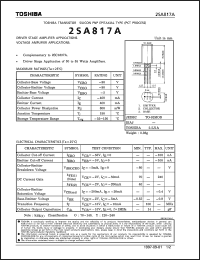 datasheet for 2SA817A by Toshiba