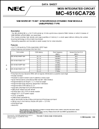 datasheet for MC-4516CA726PF-A10 by NEC Electronics Inc.